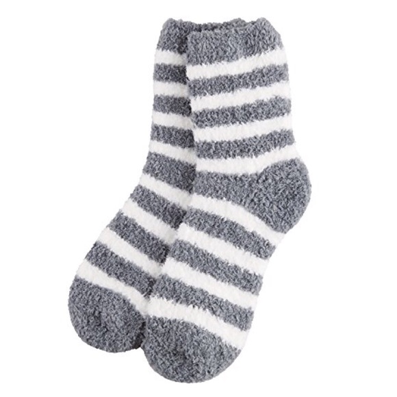 Grey and white fluffy socks Clearance